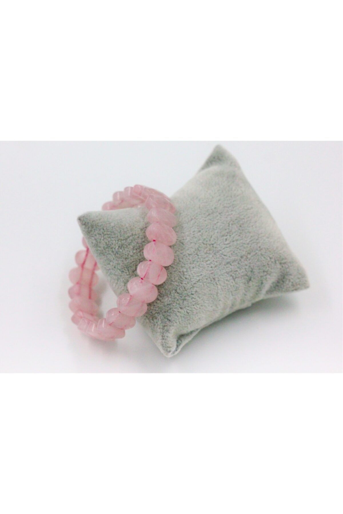 Pembe Kuvars Taşı Doğal Taş Rolex (ROLEKS) Bileklik Elastik Misinalı