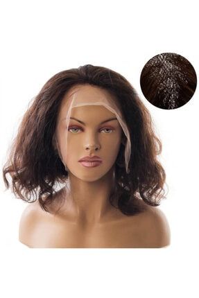 %100 Doğal Saç Tül Peruk - Full Lace - 6 - 45 - Açık Kestane - 40 Cm 2015257