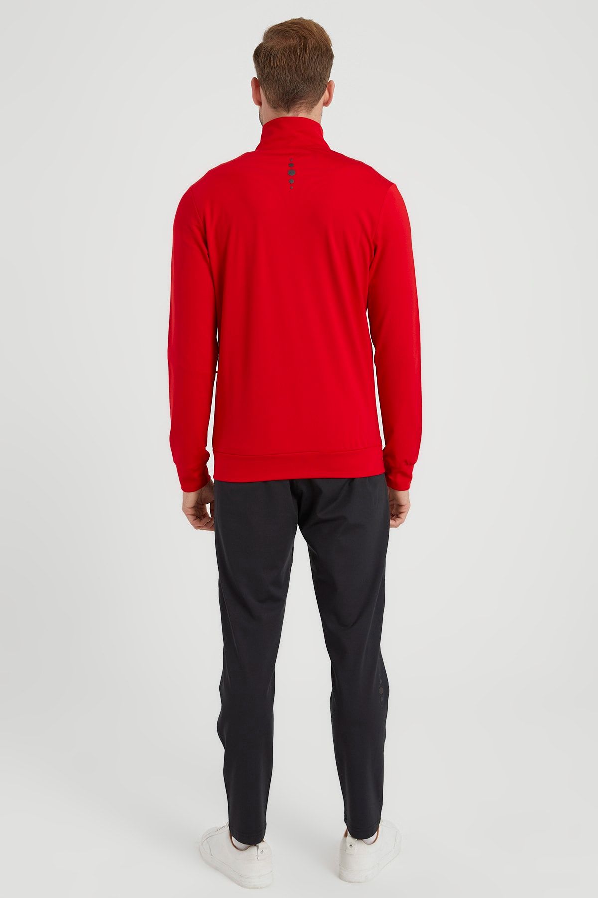 DYNAMO-Men's Red Diving Fabric Tracksuit Set with Print Detail on the Front 4