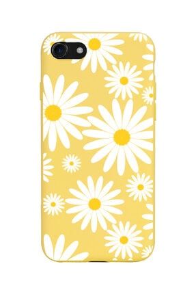 Iphone 7 - 8 - Se Uyumlu Big Daisy Tasarımlı Sarı Lansman Telefon Kılıfı iPhone8amz-lns-007