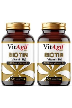 2 Adet Vitagil Gold 5000 Mcg Biotin 60 Kapsül 2x_VitAgil_Gold_B7_60kapsul