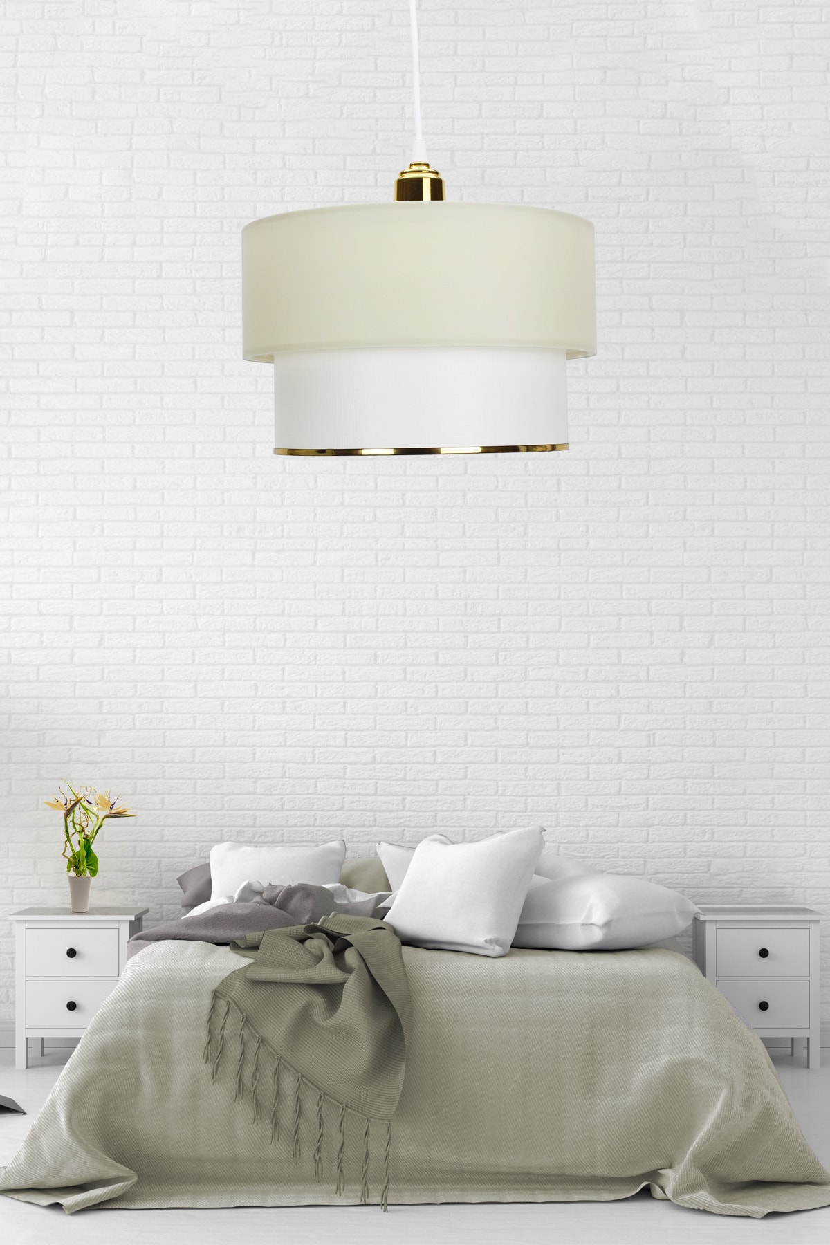 Cream Single Deco Pendant