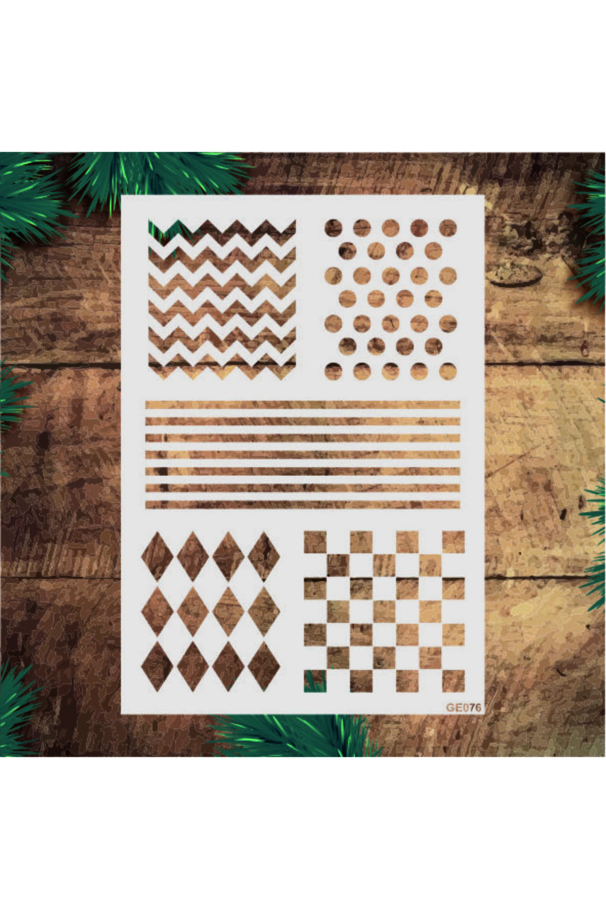 STENCİLTASARIM Stencil Tasarım Ge076- Dekoratif Duvar, Eşya, Fayans,kumaş Boyama Şablonları 21x30 Cm