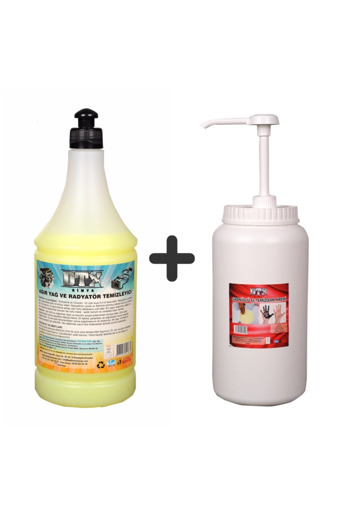 Ağır Yağ Sökücü Radyatör Temizleme Ilacı 1 Litre & Granüllü El Sabunu 3 Kg (sanayi Tipi)