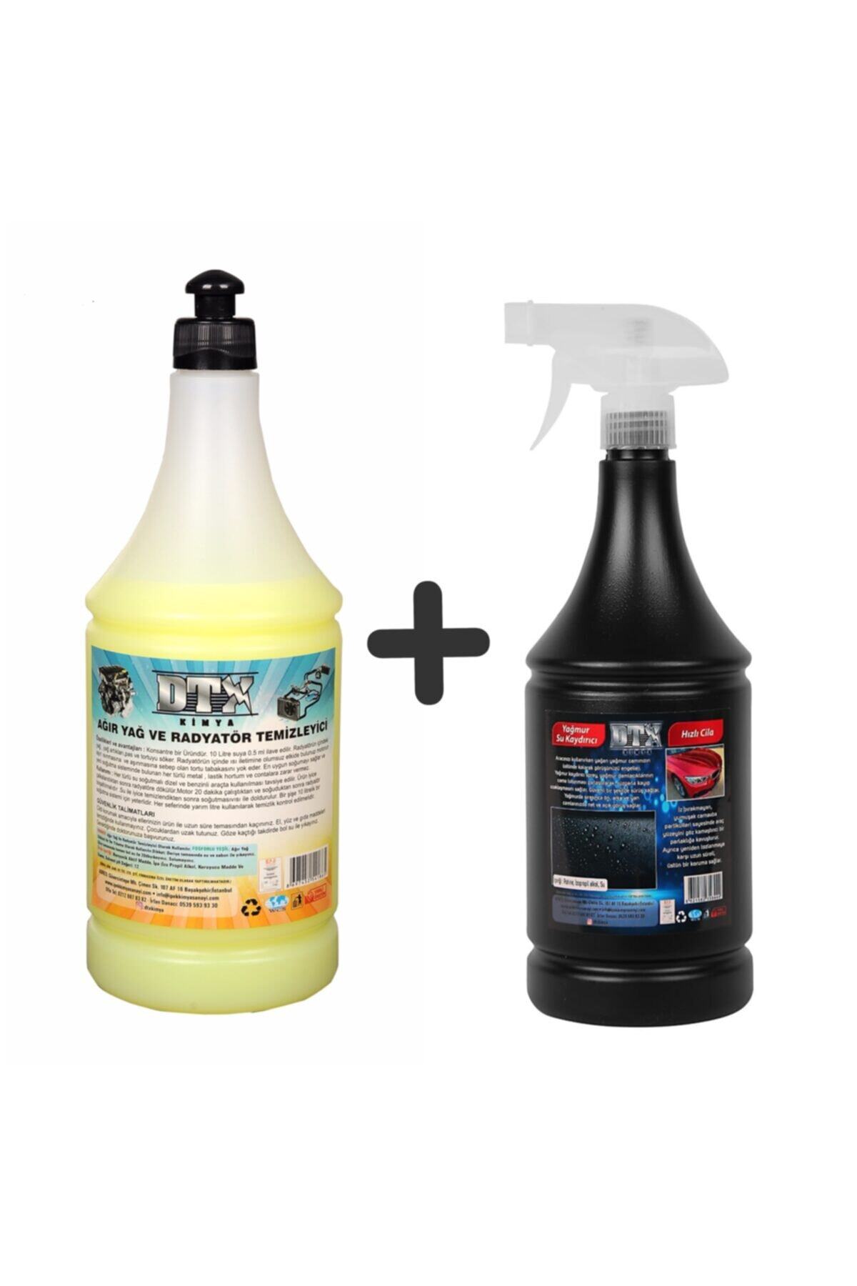 Ağır Yağ Sökücü Radyatör Temizleme İlacı 1 Litre & Yağmur suyu kaydırıcı 1 LT
