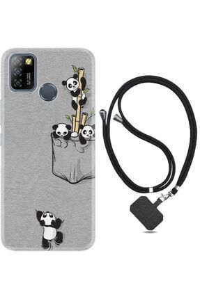 Smart 5 Kılıf Silikon Ipli Boyun Askılı Desenli Pandalar 1798 smart5iplixxxfozel14