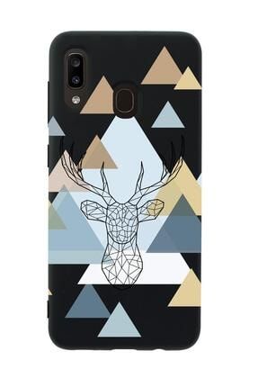 Samsung A30 Polygon Deer Premium Silikonlu Telefon Kılıfı MCANDLPLYGNDR242