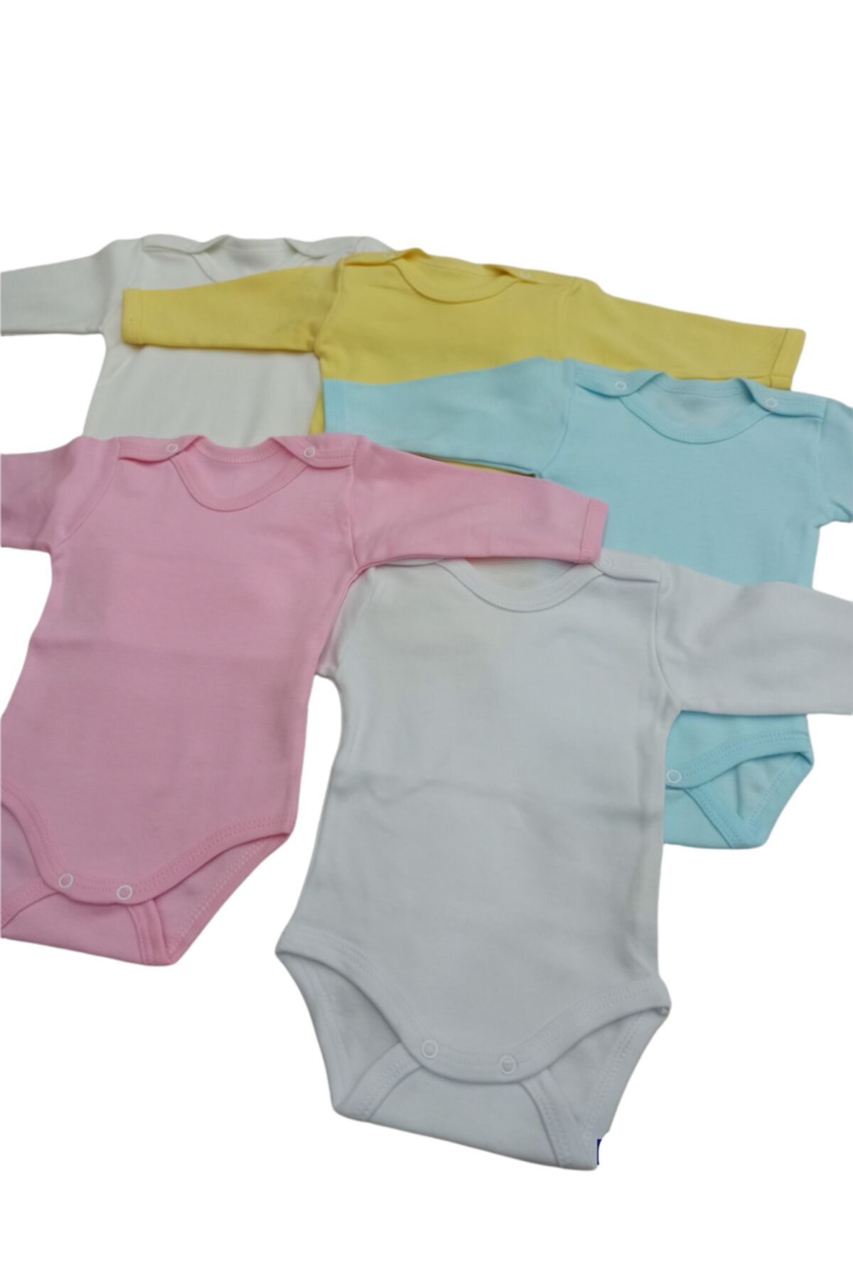zdemirli bebe Long Sleeve Snap on Baby Bodysuit Solid Color