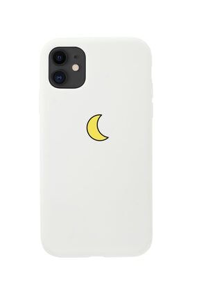 Iphone 11 Moon Tasarımlı Beyaz Telefon Kılıfı BCIPH11MOON