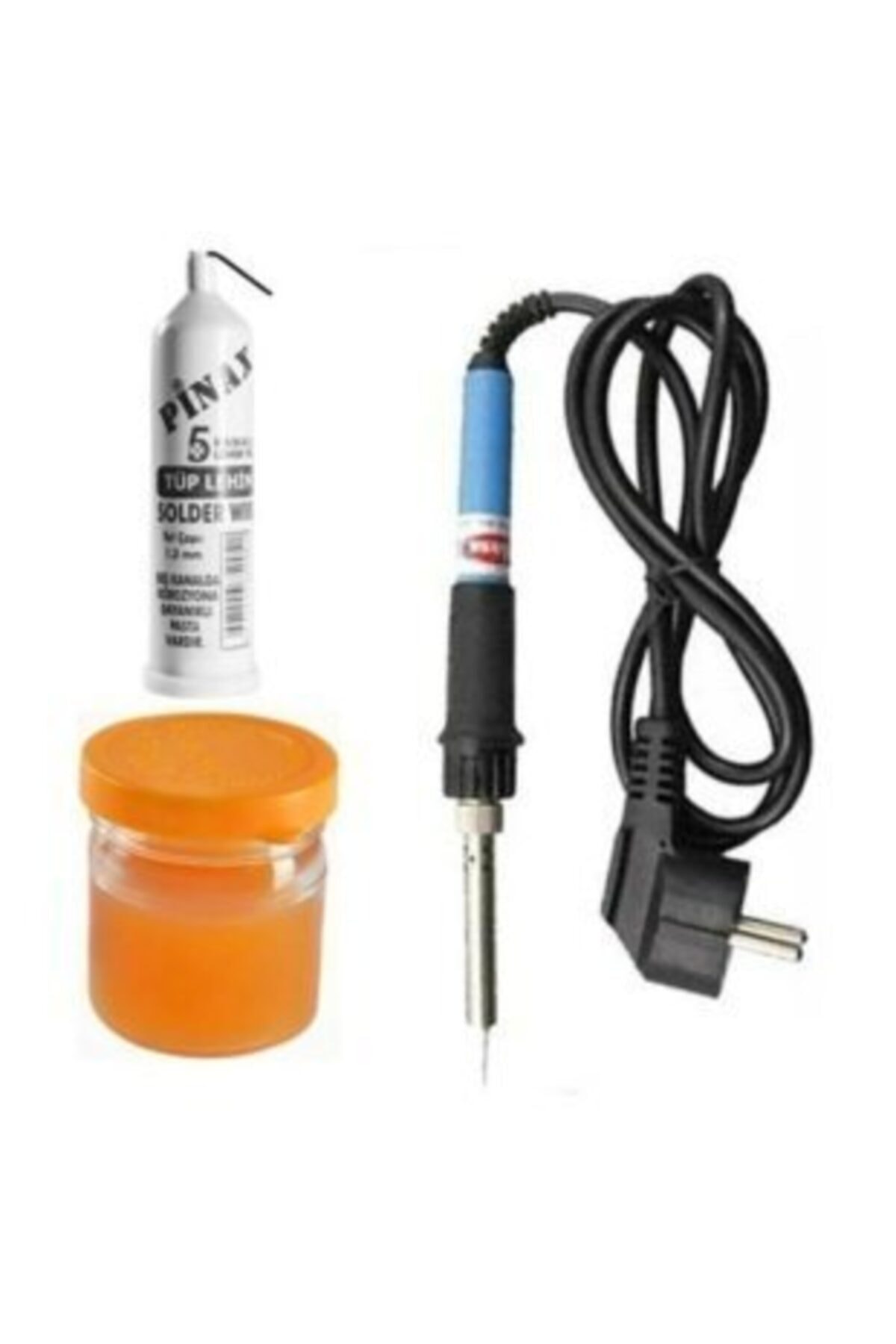 QNİAY 60w Kalem Havya Lehim Makinesi Pasta Tel Tamir Seti Kalemi Kalın Kablo Topraklı Uç Havya Kalem