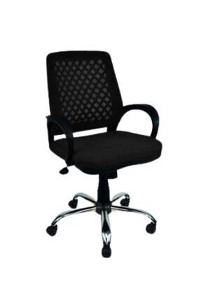 Ofis Sandalyesi Siyah Fileli Bilgisayar Ofis Çalışma Sandalyesi Koltuğu PETEKDEMİR
