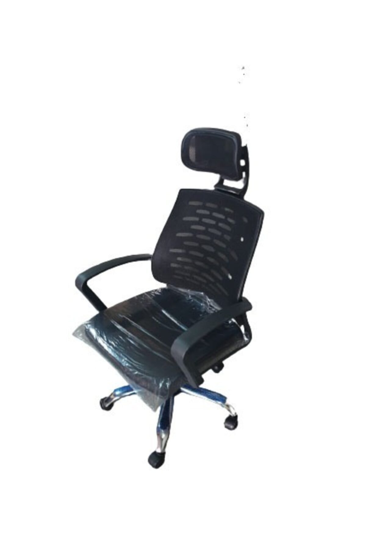 Ofis Makam Sandalyesi Siyah Fileli Bilgisayar Ofis Çalışma Sandalyesi Koltuğu Makam Koltuğu