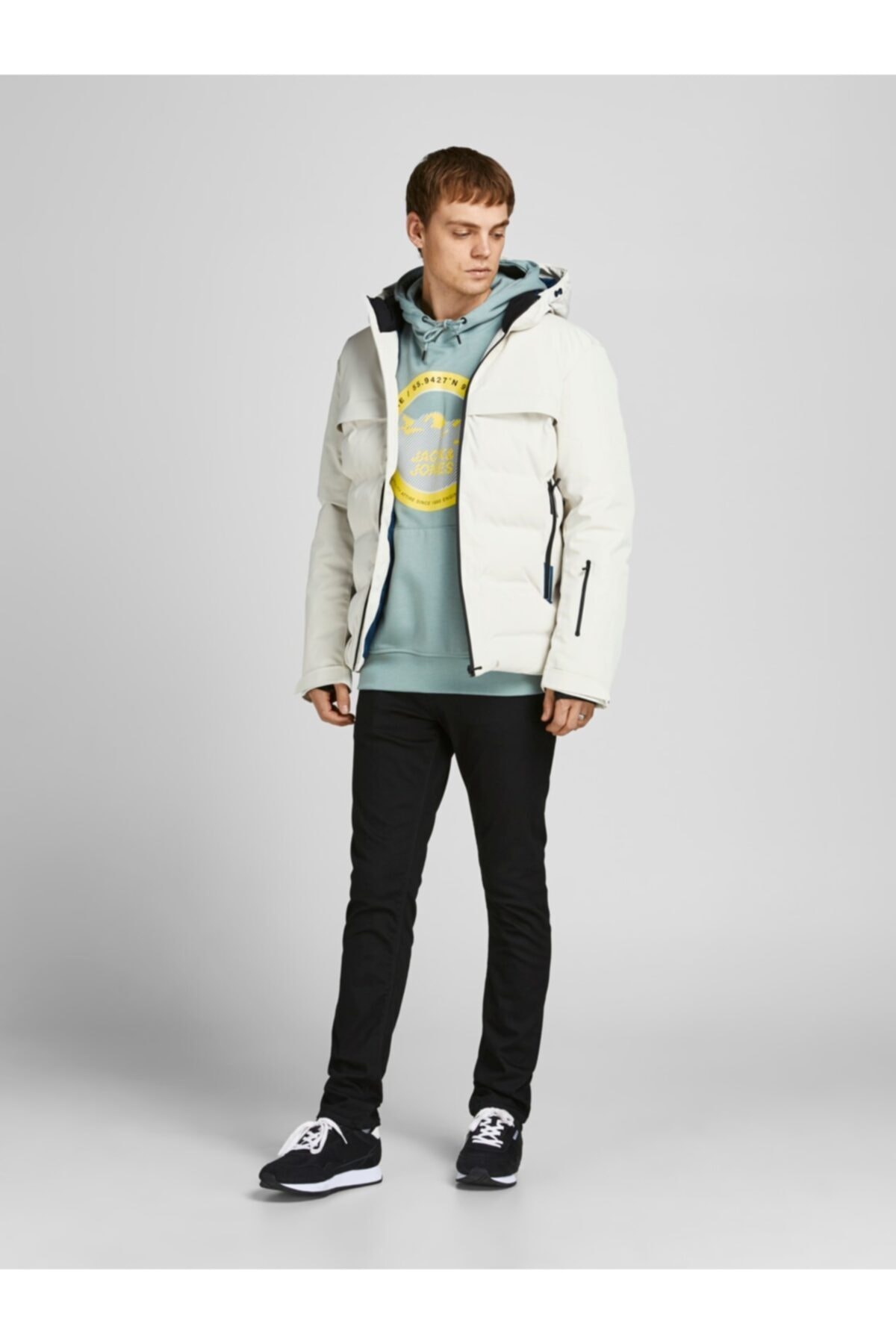 کاپشن مردانه سفید جک اند جونز | dop10945137igo اورجینال - تصویر 7