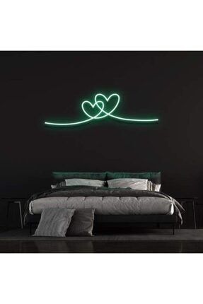 Çift Kalp Neon Duvar Yazısı Dekoratif Duvar Aydinlatmasi Gece Lambası BL1680