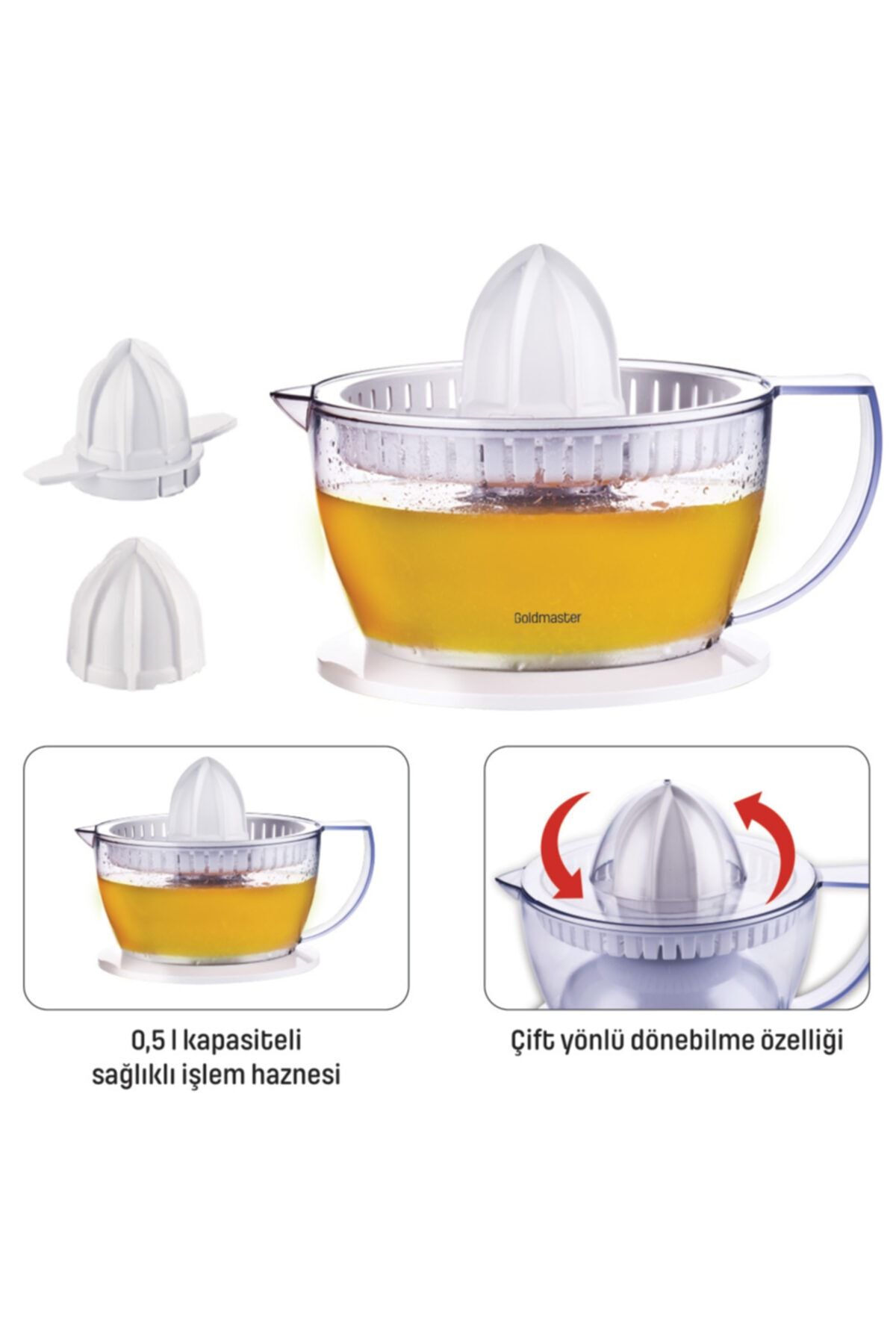 GOLDMASTER-Pro Fresh 40W Citrus Juicer with Chamber and Two-Way Rotation Feature 3