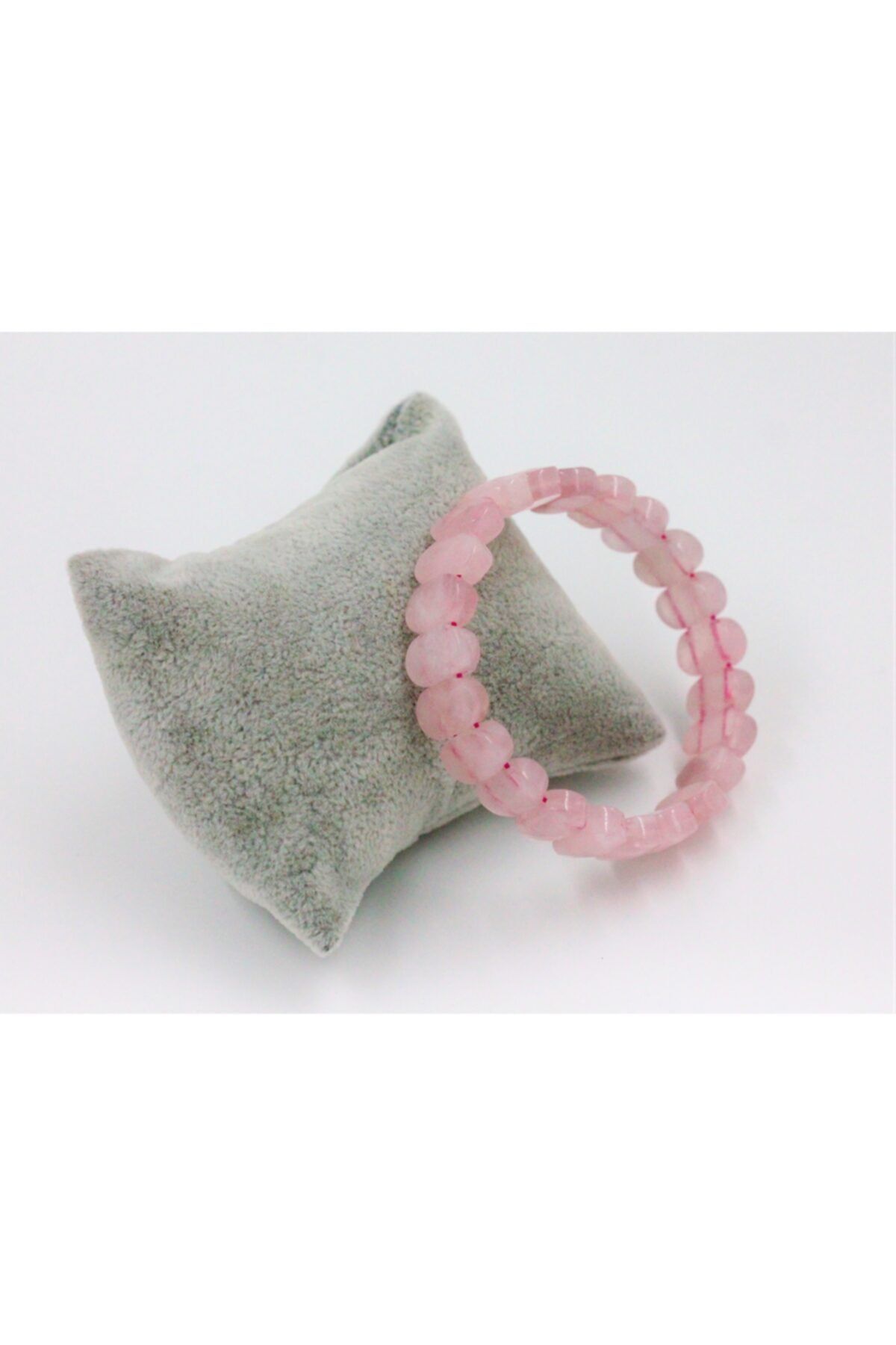 Pembe Kuvars Taşı Doğal Taş Rolex (ROLEKS) Bileklik Elastik Misinalı