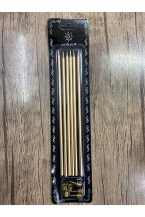 20 Cm Uzun Pasta Mumu 6 Lı Altın CYR00141