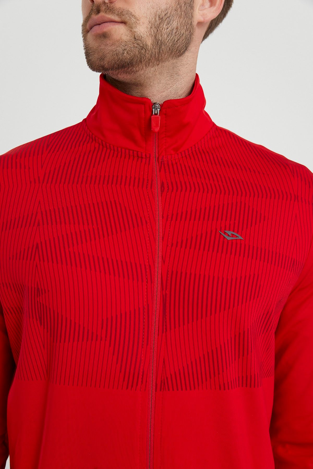 DYNAMO-Men's Red Diving Fabric Tracksuit Set with Print Detail on the Front 7