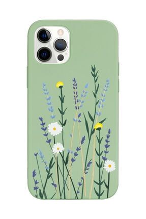 Iphone 13 Pro Max Uyumlu Softy Lavenders Tasarımlı Yeşil Lansman Telefon Kılıfı iPhone13promaxamz-lns-003