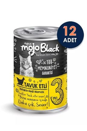 Mycat Mojo Black Chunk Parça Tavuk Etli Kedi Konservesi 400gr X 12 Adet PH01718