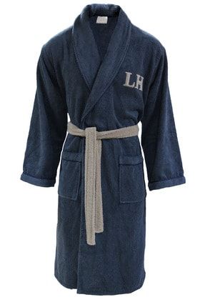 %100 Pamuk Unisex Biyeli Denim Bornoz, Kimono LH0327