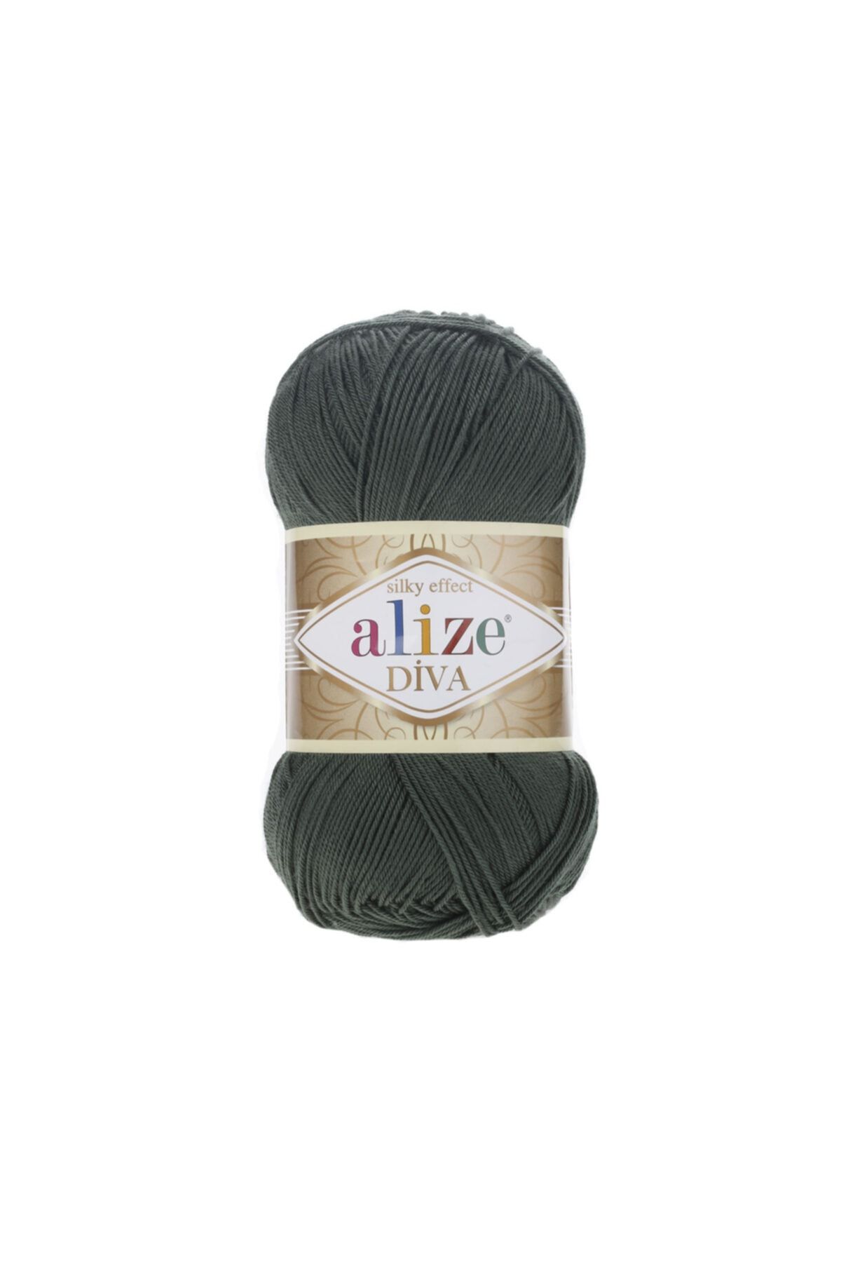 Alize-Diva 5 Pieces Khaki Hand Knitted - Floss Yarn Color Code 131 1