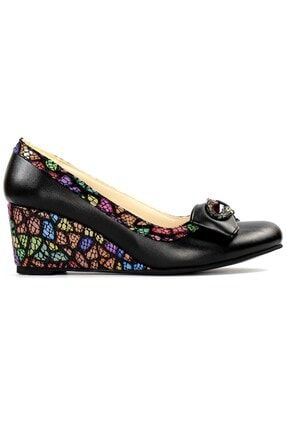 Kadın Büyük Numara Dolgu Topuklu Klasik Ayakkabı Hozz000922-çok Renkli HOZZ000922-Çok Renkli