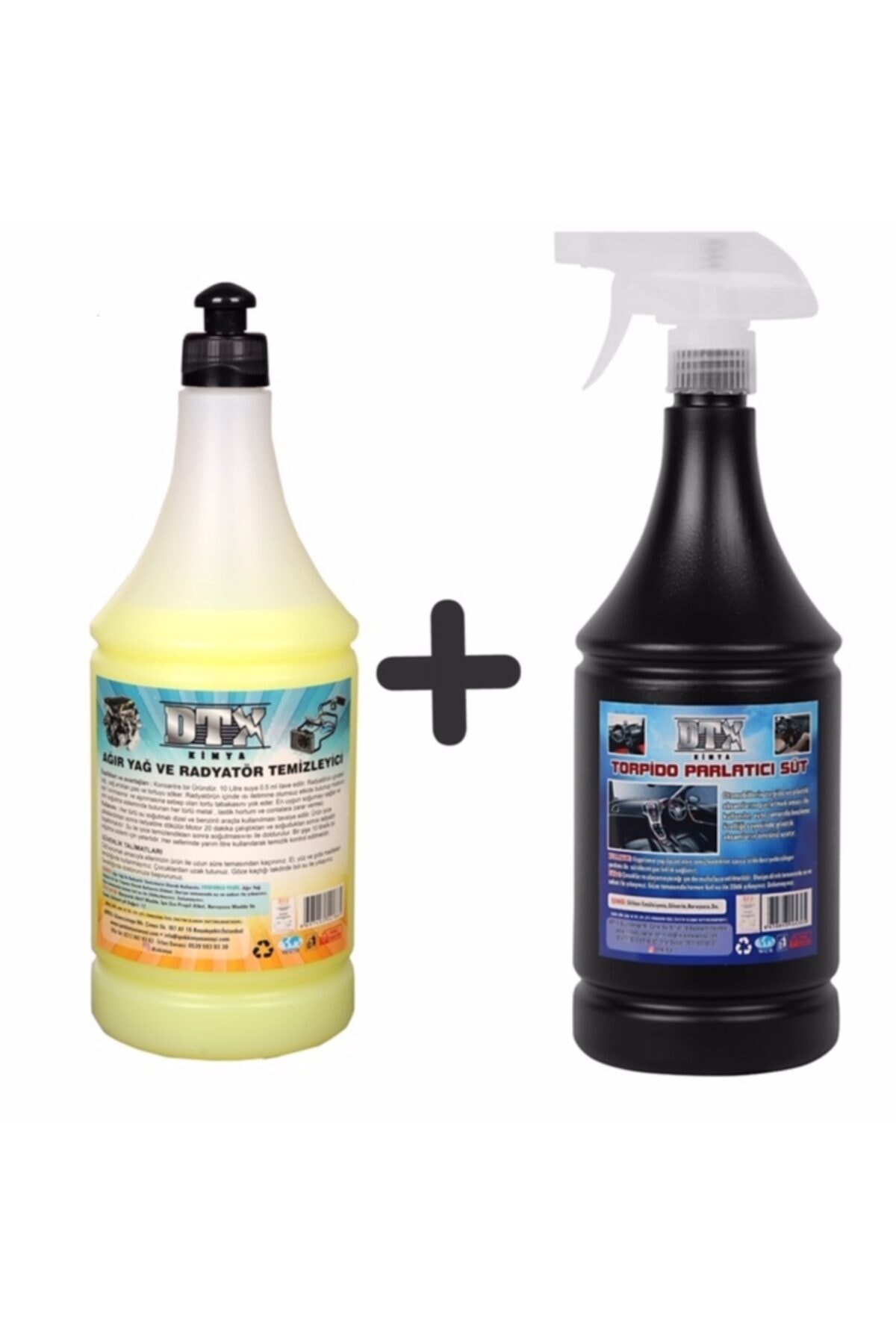 Ağır Yağ Sökücü Radyatör Temizleme Ilacı 1 Lt & Torpido Parlatıcı Süt 500 ml