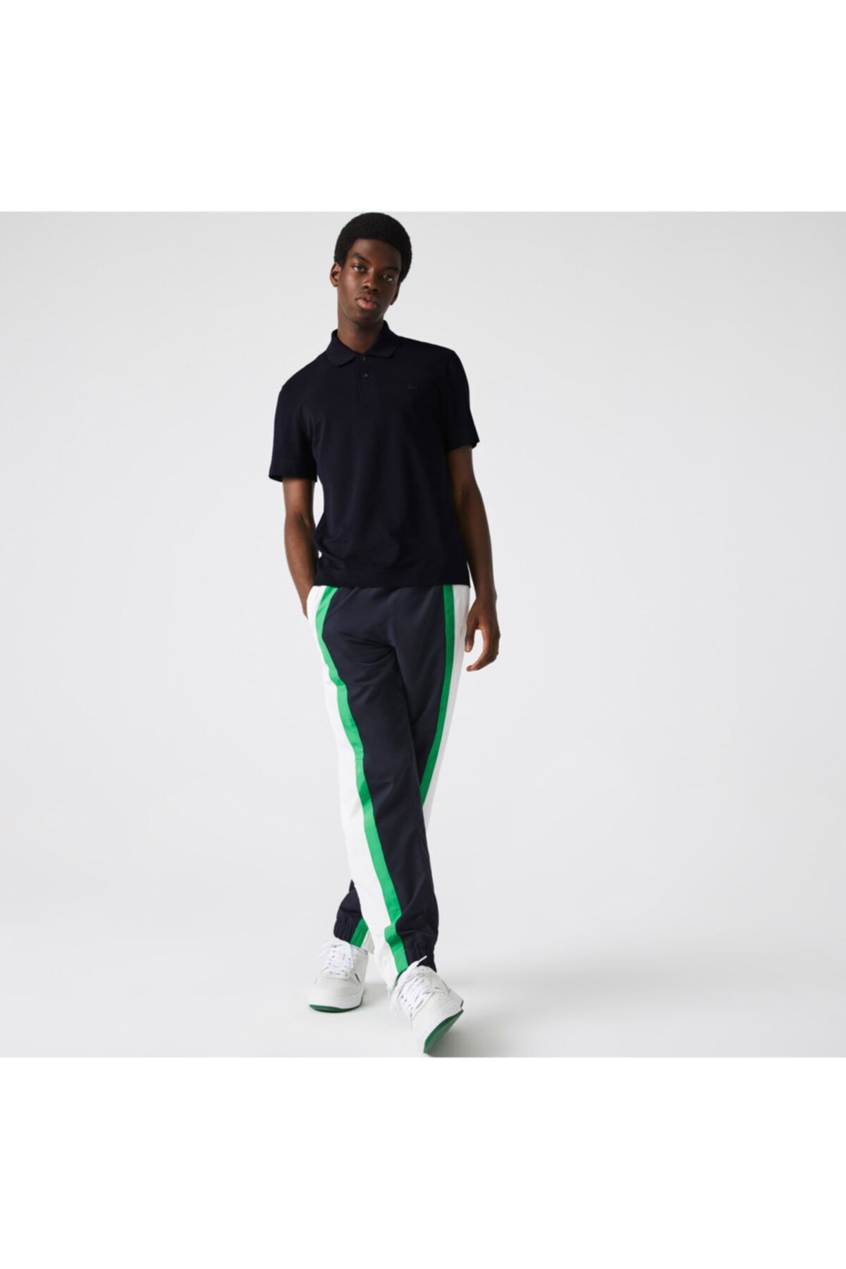 تی شرت یقه پولو مردانه چوگان آبی مناسب و Lacoste