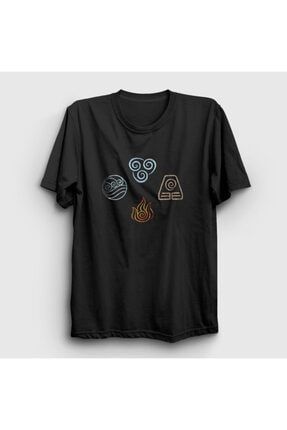 Unisex Siyah Symbols Anime Avatar The Last Airbender T-shirt 262640tt