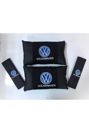 Volkswagen Nakışlı Golf Polo Passat Deri 1 Çift Boyun Yastık Ve 1 Çift Kemer Pedi WEFGREWDFEWEDF