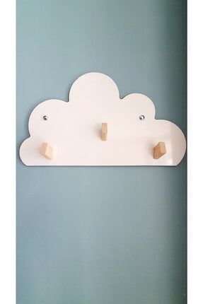 Bulut Desenli Ahşap Duvar Askısı TLPR002A01