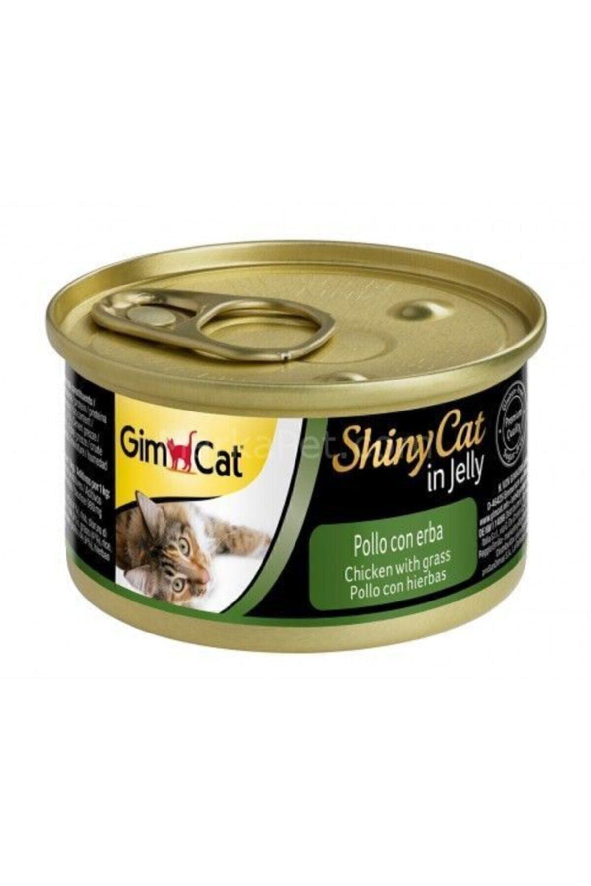 Gimcat Gimcat Shinycat Tavuklu Kedi Otlu Konserve 70 gr