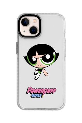 Iphone 13 Beyaz Kenarlı Anti Shock Powerpuff Girls Desenli Telefon Kılıfı IP13ANTI-165