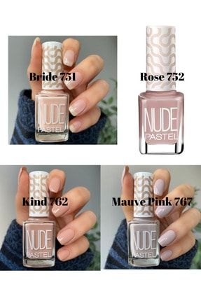 4’lü Oje Seti Nude Bride 751 Nude Rose 752 Nude Kind 762 Nude Mauve Pink 767 Nail Polish oje-set-1