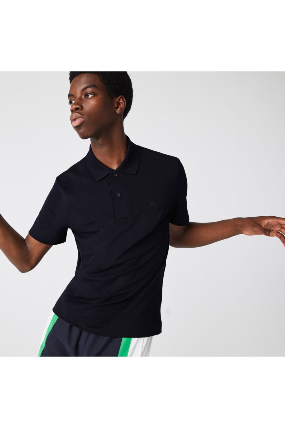 تی شرت یقه پولو مردانه چوگان آبی مناسب و Lacoste