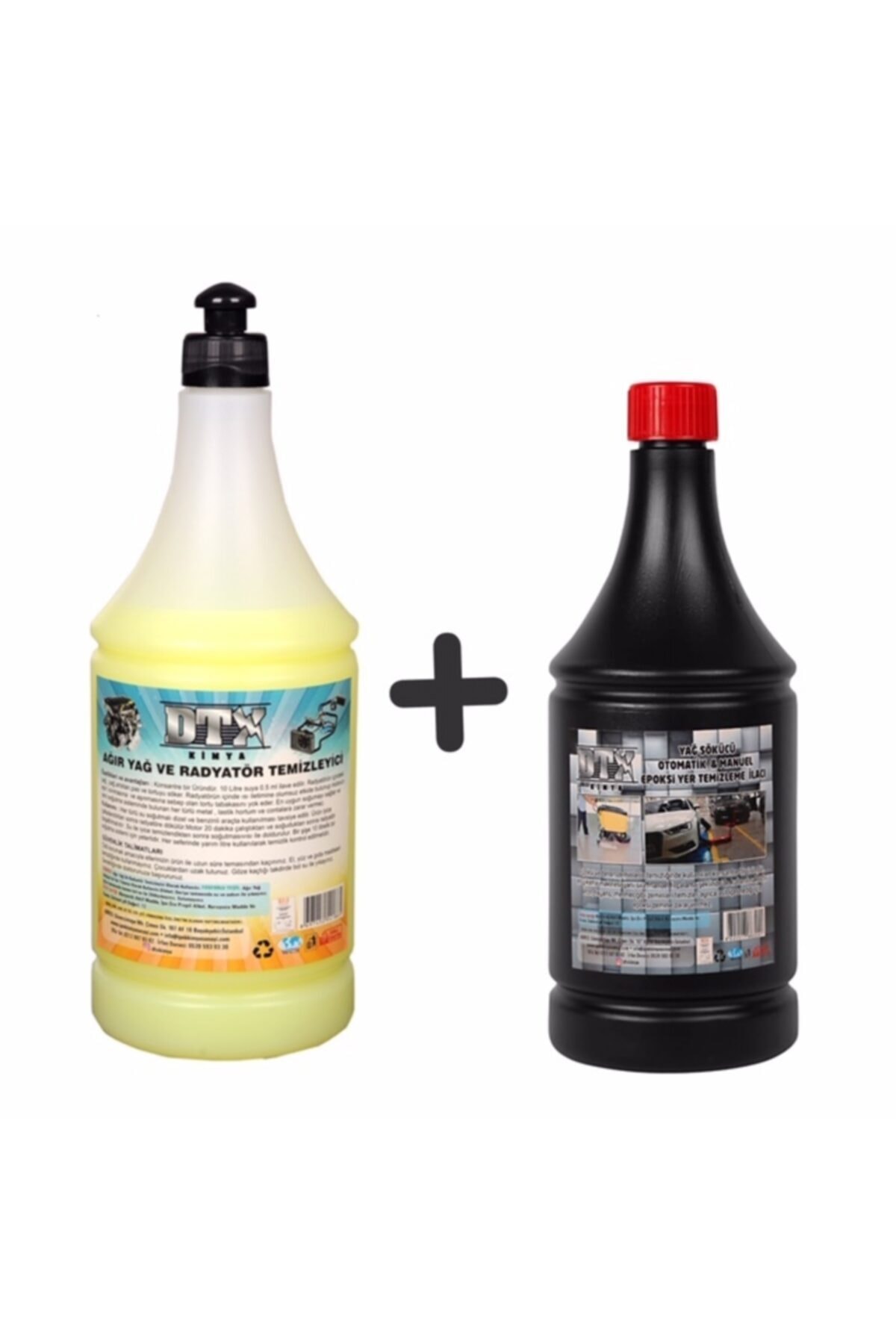 Ağır Yağ Sökücü Radyatör Temizleme Ilacı 1 Litre & Epoksi Yer Zemin Temizleme Sıvısı 1 Lt