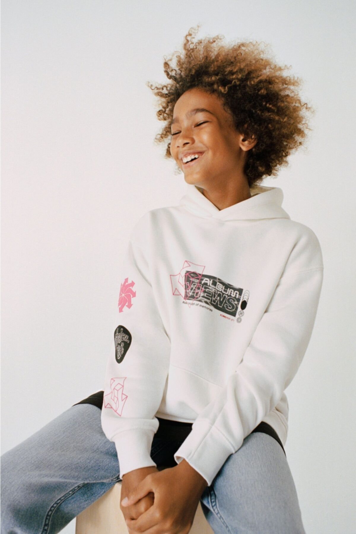 سویشرت پسرانه سفید KAVİN KİDS | 56665437 اورجینال - تصویر 4