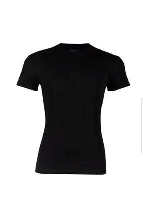 Erkek Siyah Likralı Kısa Kollu T-Shirt 91