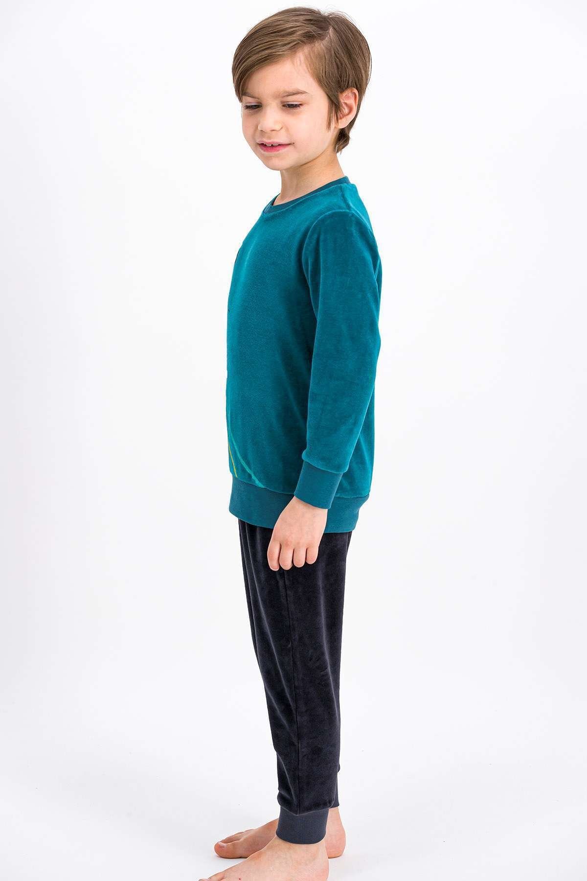 Rolypoly Rolypoly Formula Green Boys Velvet Tracksuit Set
