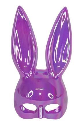 Kulaklı Tavşan Bunny Maske Hologramlı Lila Z00002419