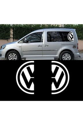 60x33 Cm Beyaz - Volkswagen Yarım Logo Yan Cam Araba Sticker MLK1420BYZ033