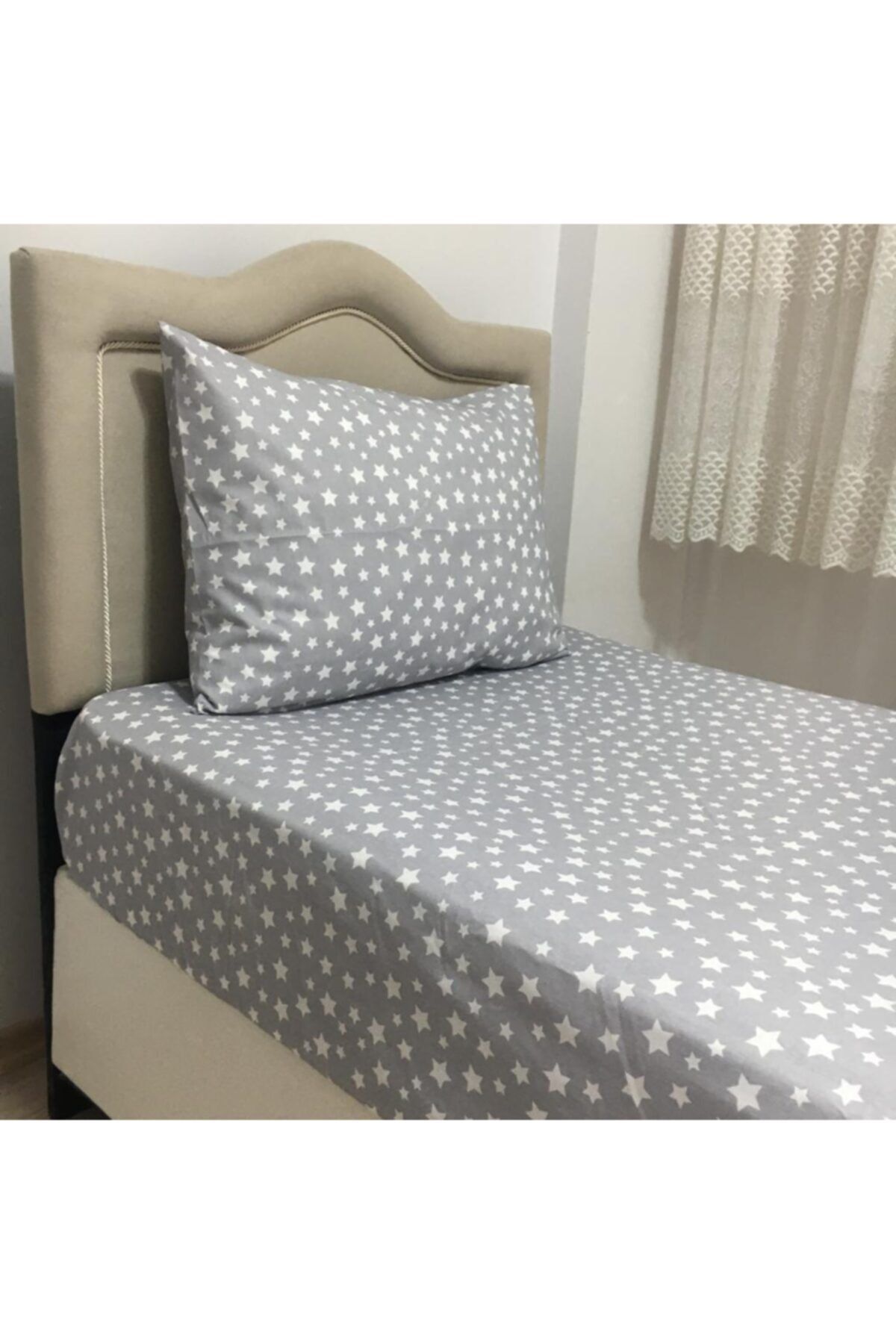 Mert-Single Ranforce Elastic Sheet Set Star Patterned 1