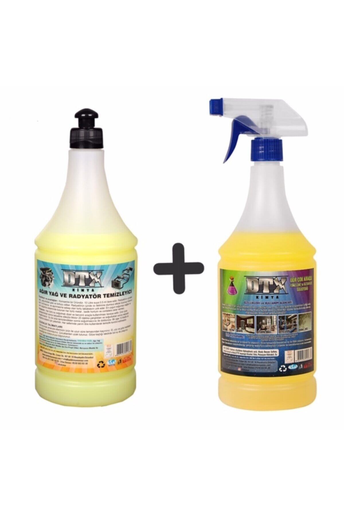 Ağır Yağ Sökücü Radyatör Temizleme Ilacı 1 Litre & Ixir Genel Temizleme Sıvısı 1 Lt