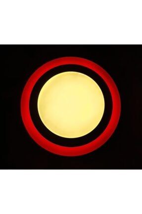 Çift Renkli 24+12 W Led Panel Sıva Üstü Yuvarlak Spot Armatür (Kırmızı - Gün Işığı) tgrgsmledmk070