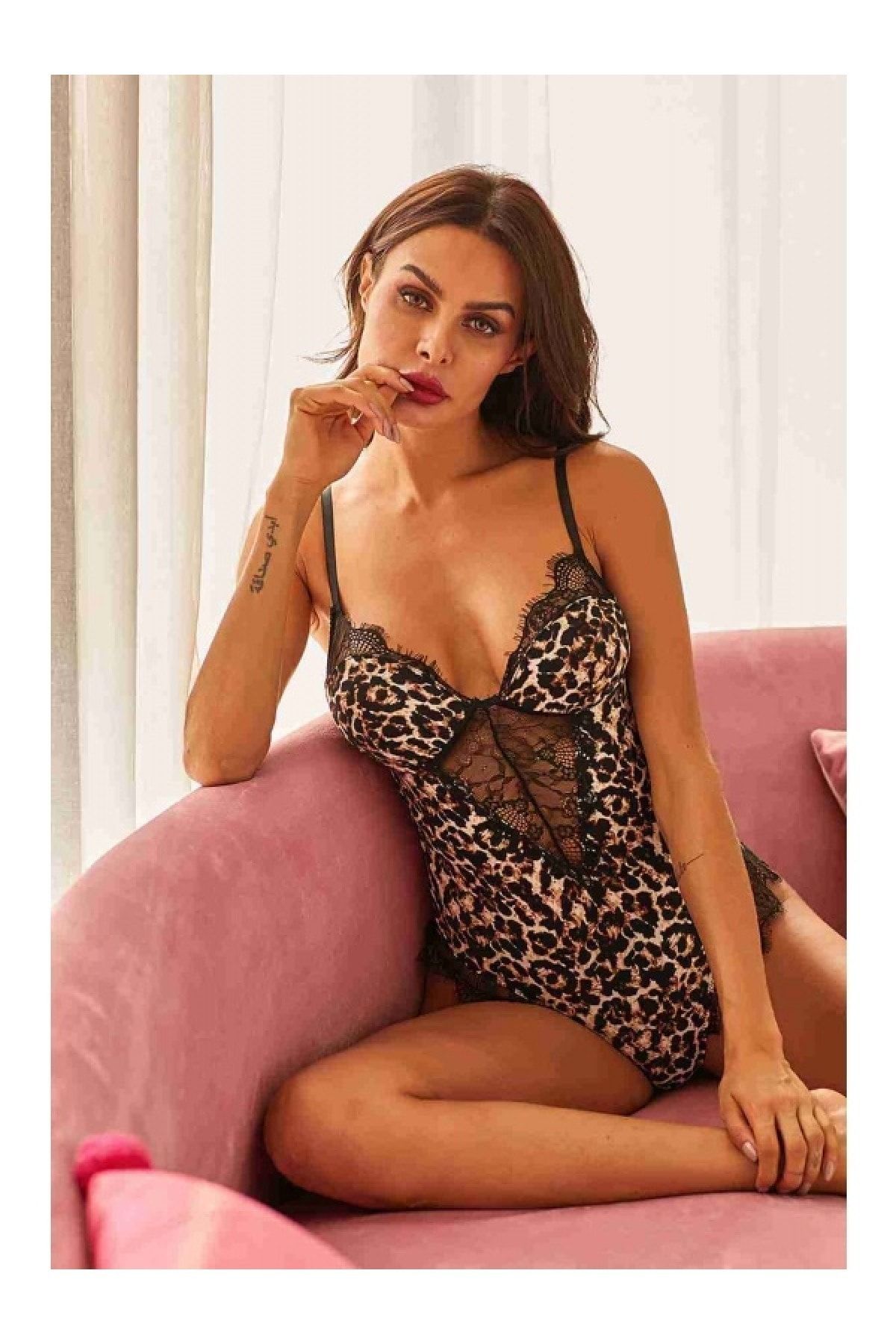 Merry See-Bielizna nocna Leopard Body 4
