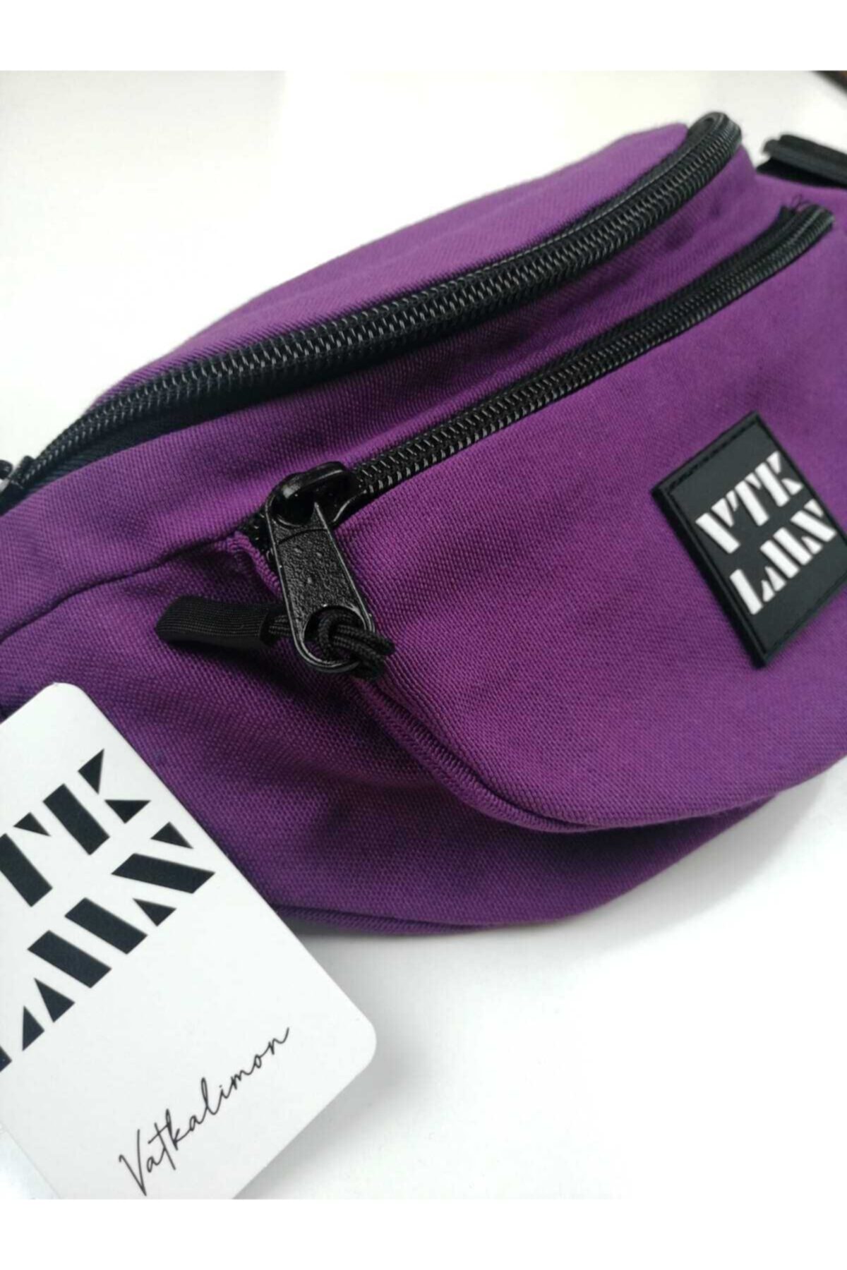 Vatkalimon  Unisex Mor Renkli Omuz Ve Bel Çantası - Görsel 5