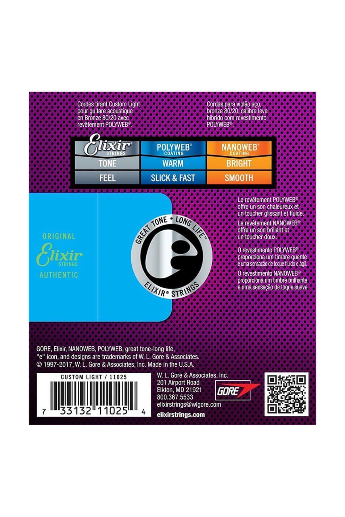 Elixir-011-052 Polyweb Coating 80/20 Bronze Χορδή Ακουστικής Κιθάρας 2