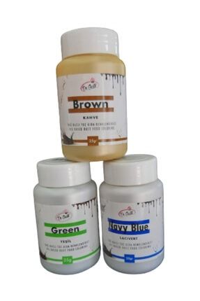 Dr Gusto 3 Lü Set Yeşil / Kahve / Lacıvert Yağ Bazlı Toz Gıda Boya 25gr GP-3SET-25Y-2