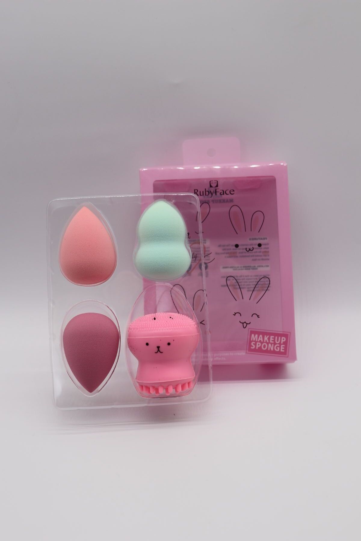 ruby face-4-Piece Makeup Sponge & Skin Cleansing Sponge Set 5